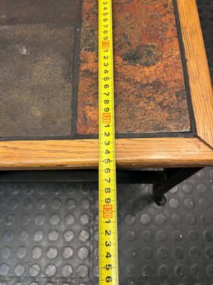 Slate Inlay and Wrought Iron Coffee Table — Fair Used Condition