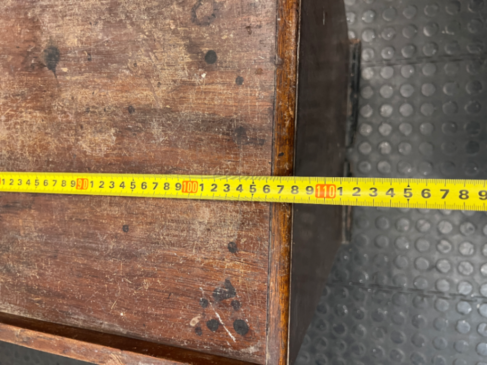 Vintage Wooden Stepped Chest of Drawers — Old Second Hand Condition with Surface Wear