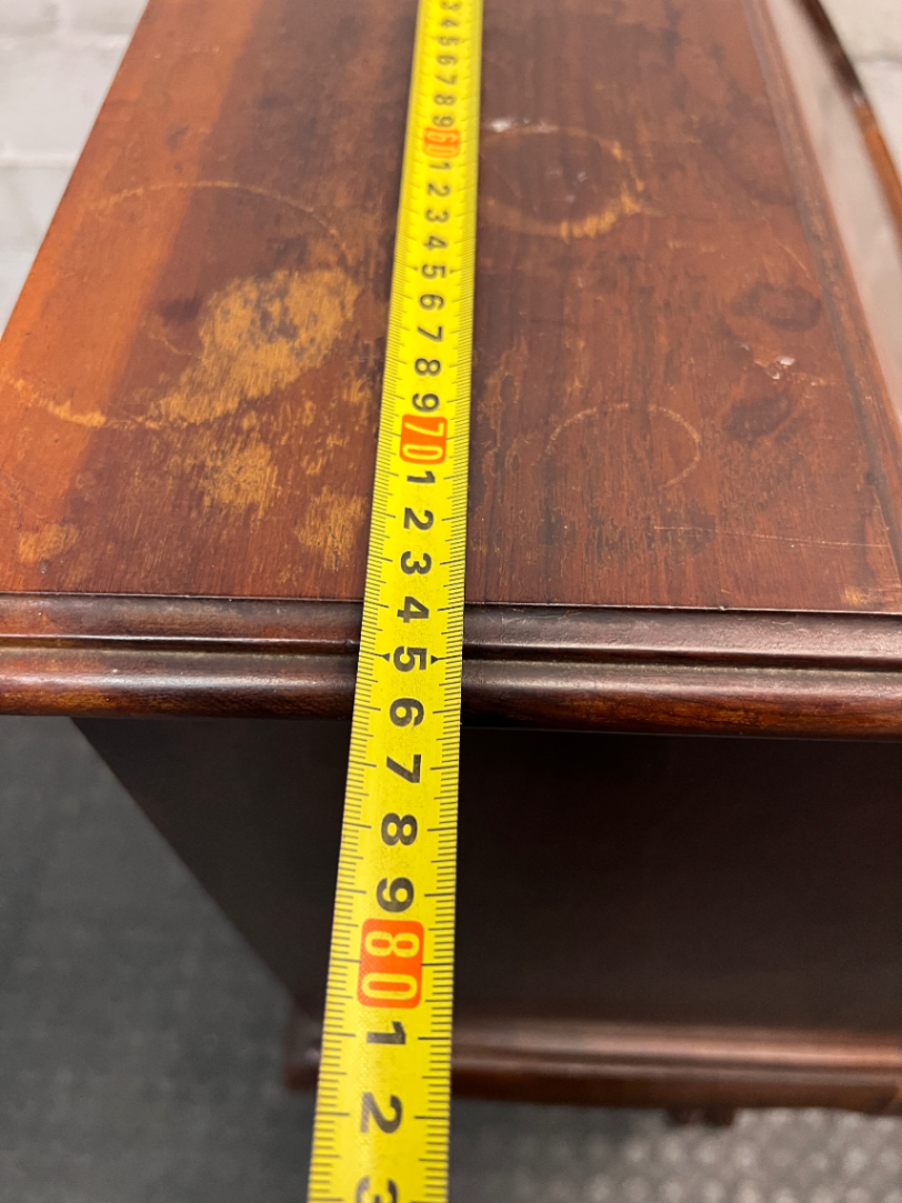 Vintage Wood Secretary Desk with Ball and Claw Feet — Broken Leg and Surface Marks