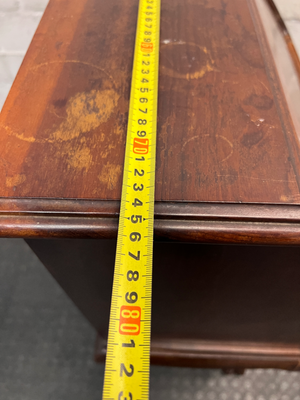 Vintage Wood Secretary Desk with Ball and Claw Feet — Broken Leg and Surface Marks