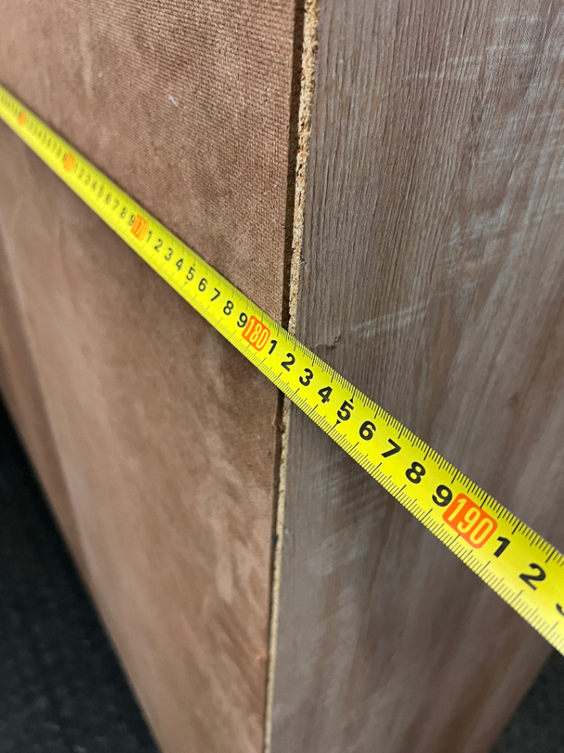 3-Door White and Light Wood Wardrobe — Good Profile and Condition