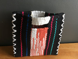 Hand Woven Bag Black And Orange. - 2ndhandwarehouse.com