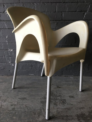 White Plastic Wing Chair - 2ndhandwarehouse.com