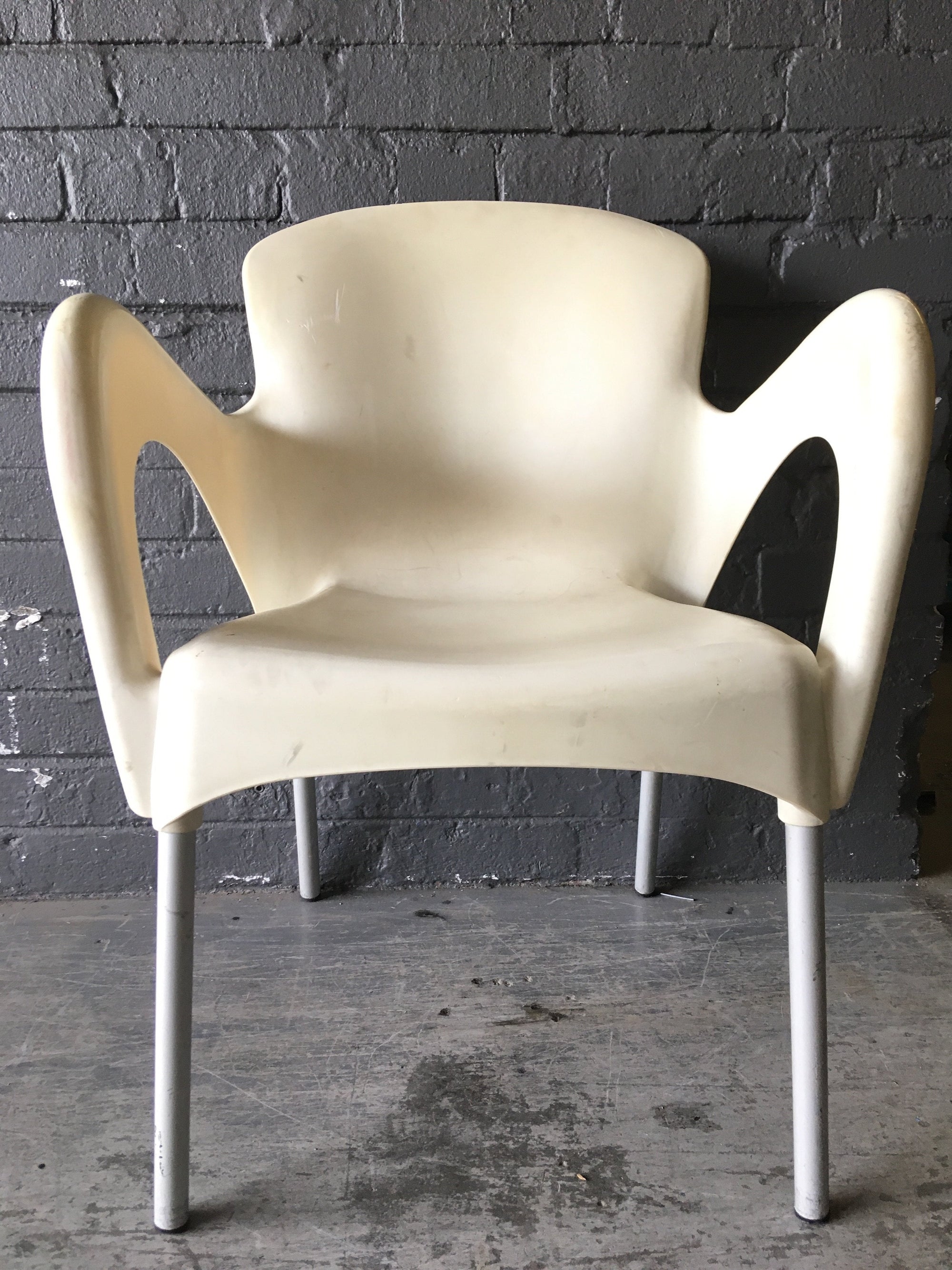 White Plastic Wing Chair - 2ndhandwarehouse.com