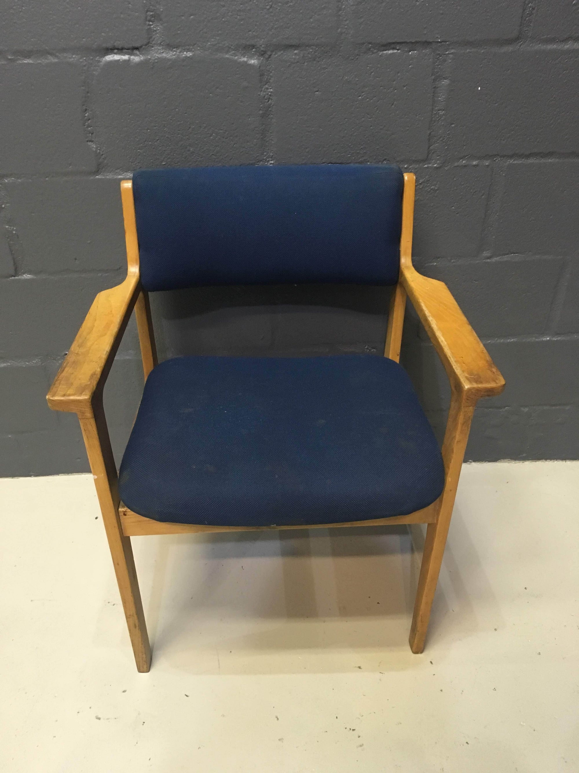 Blue Wooden Visitors Chair - 2ndhandwarehouse.com