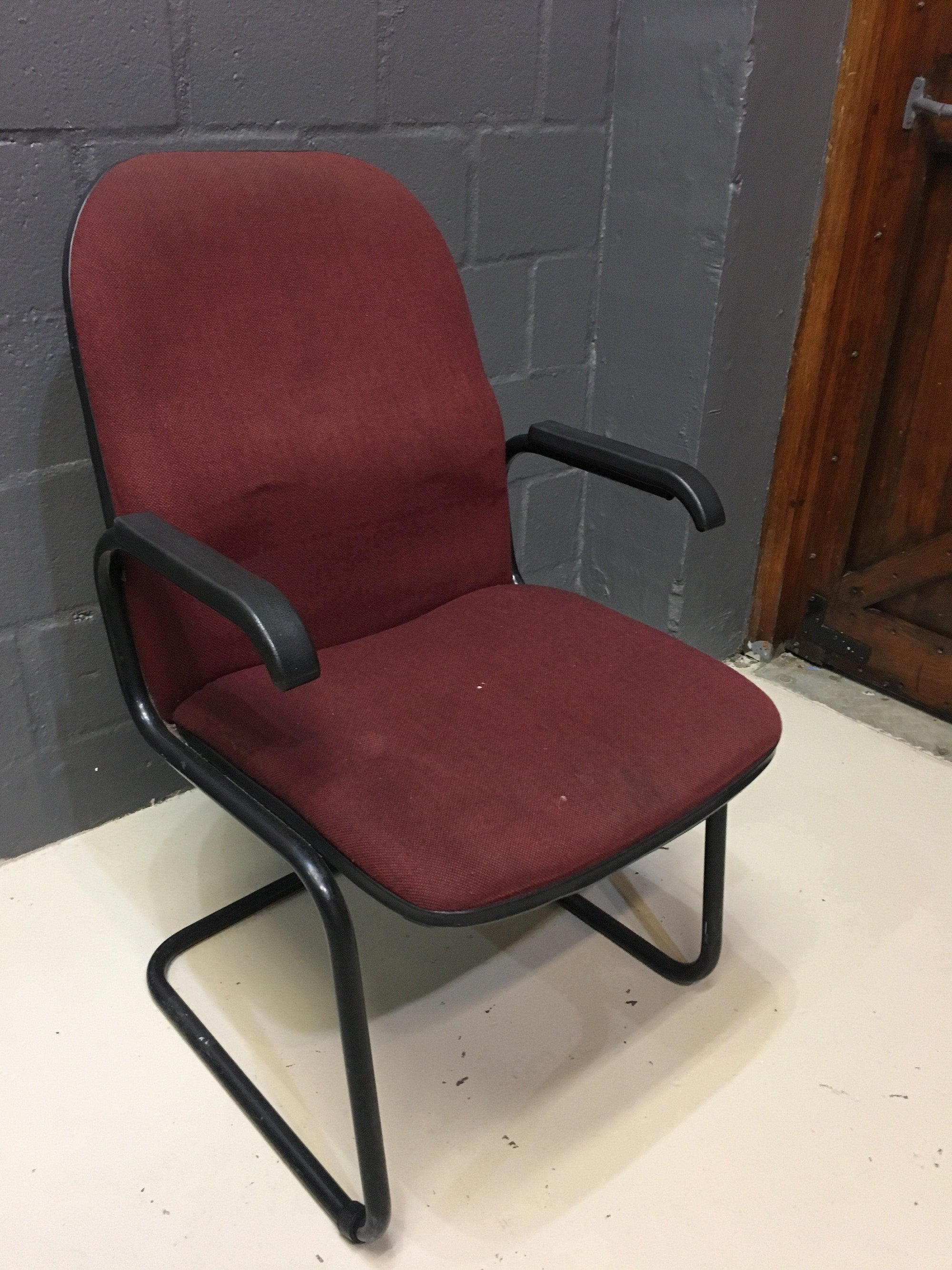 Maroon Visitors Chair - 2ndhandwarehouse.com