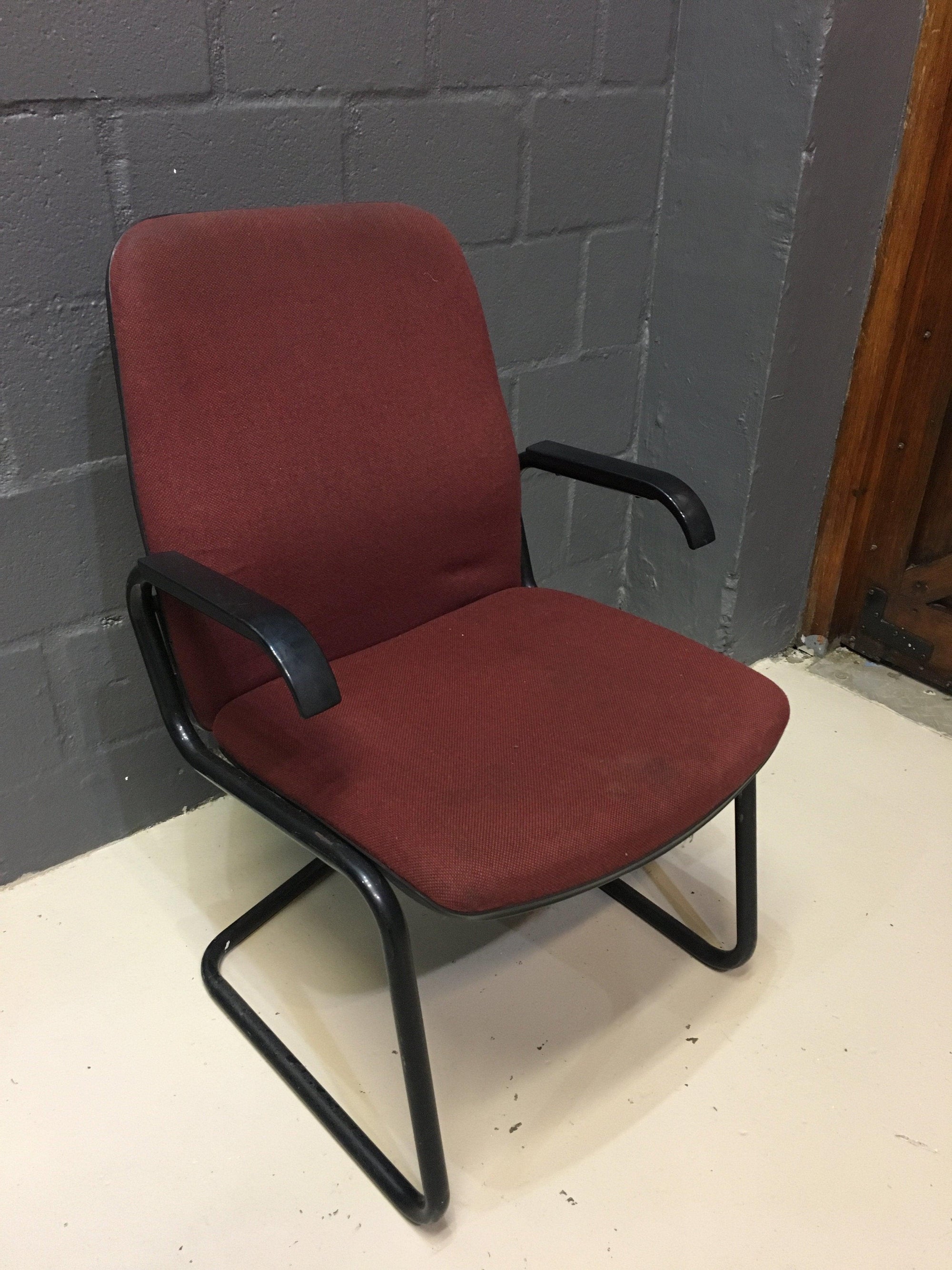 Maroon Visitors Chair - 2ndhandwarehouse.com