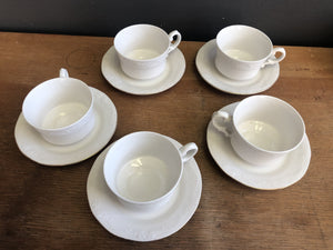 Tea Cup And Saucer With Gold Rim - 2ndhandwarehouse.com