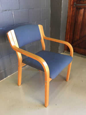 Blue Wooden Visitors Chair - 2ndhandwarehouse.com
