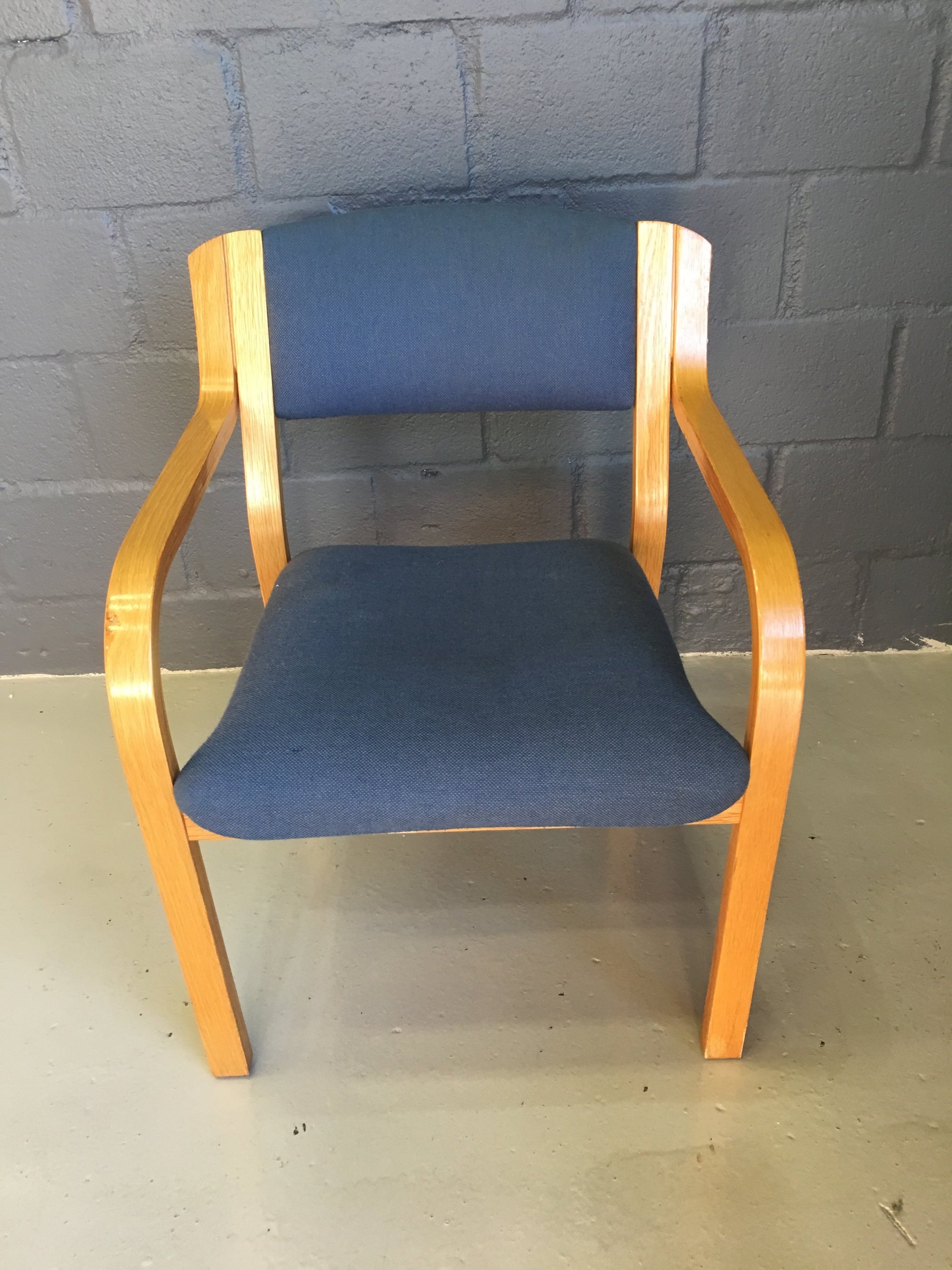 Blue Wooden Visitors Chair - 2ndhandwarehouse.com