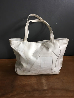 White Patchwork Leather Handbag - 2ndhandwarehouse.com