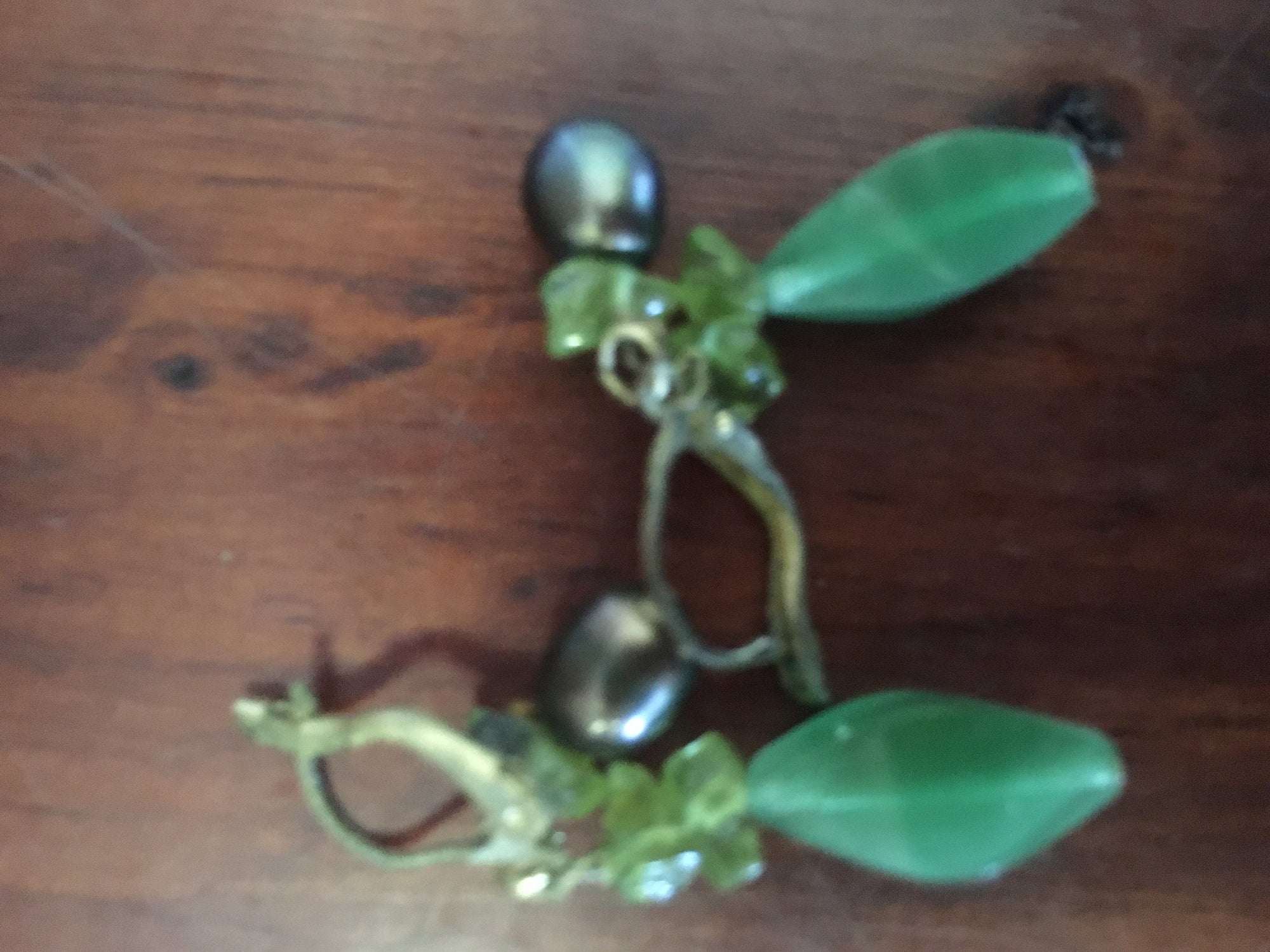 Green Stone Earrings - 2ndhandwarehouse.com