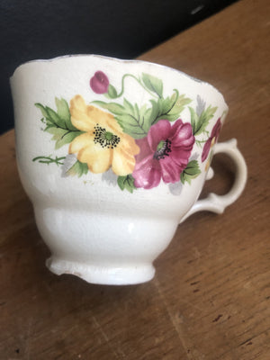 Tea Cup Yellow And Pink Flower - 2ndhandwarehouse.com
