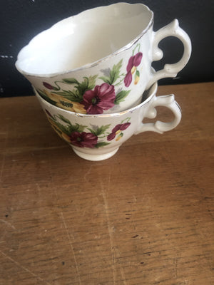 Tea Cup Yellow And Pink Flower - 2ndhandwarehouse.com