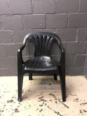 Black Plastic outdoor chair - 2ndhandwarehouse.com