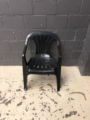 Black Plastic outdoor chair - 2ndhandwarehouse.com