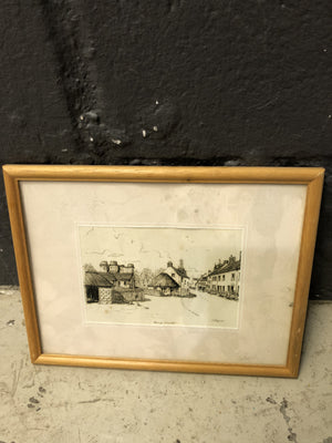 Framed Village Picture - 2ndhandwarehouse.com