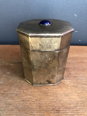 Brass Pot with Blue Stone - 2ndhandwarehouse.com