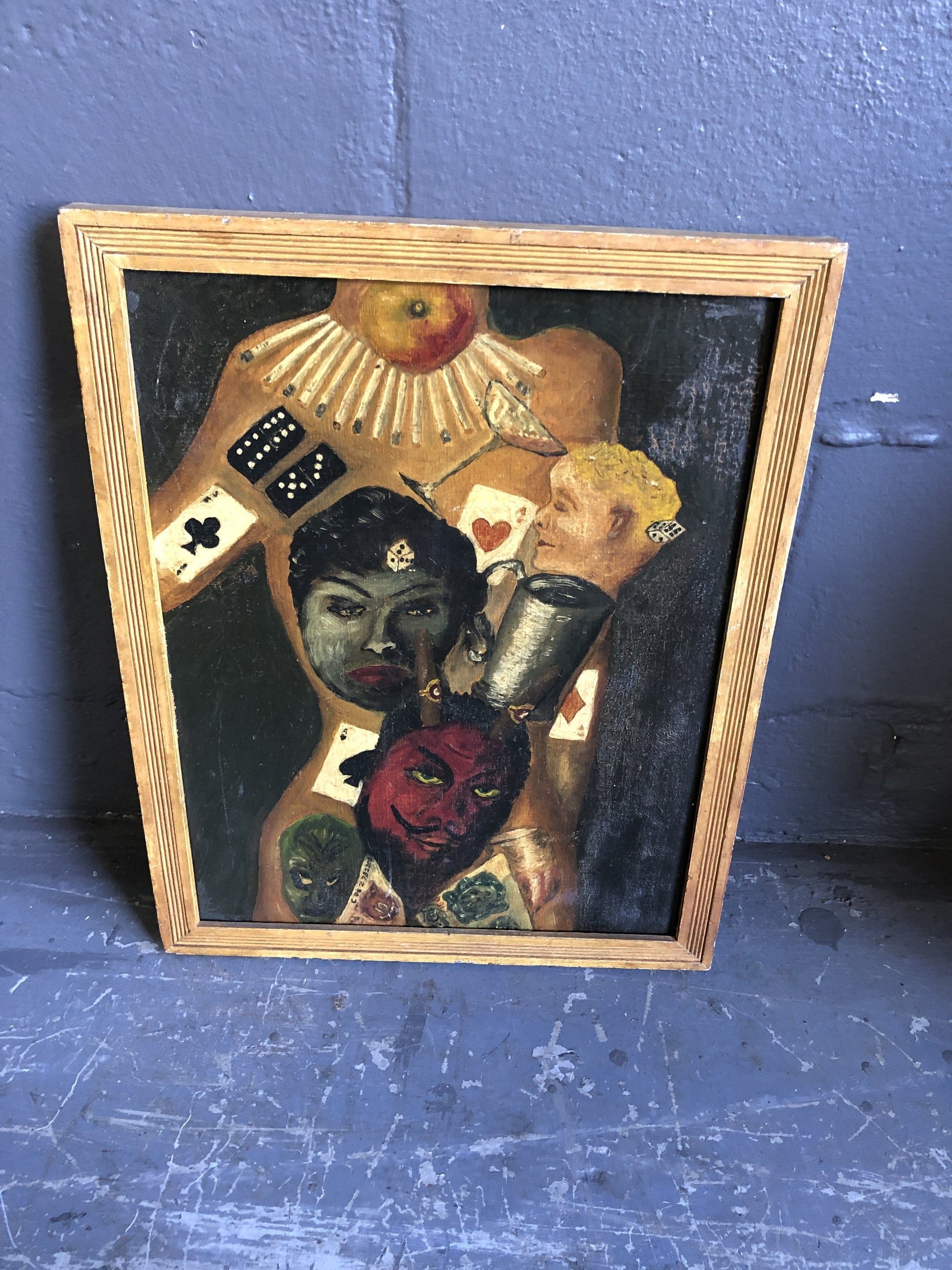 Frame With Abstract Art Of Faces - 2ndhandwarehouse.com