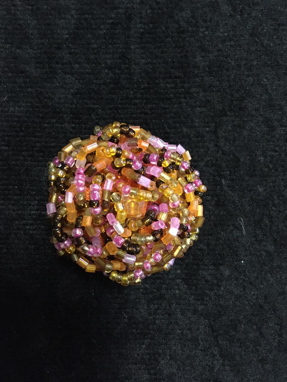 Beaded Orange/Pink Ring - 2ndhandwarehouse.com