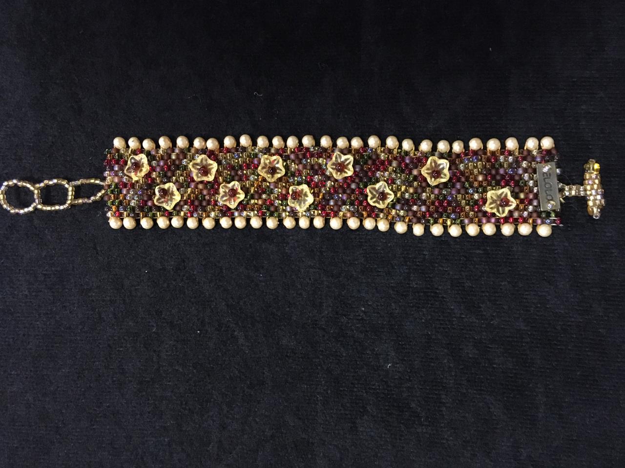 Red Bead/Stone Arm Cuff - 2ndhandwarehouse.com