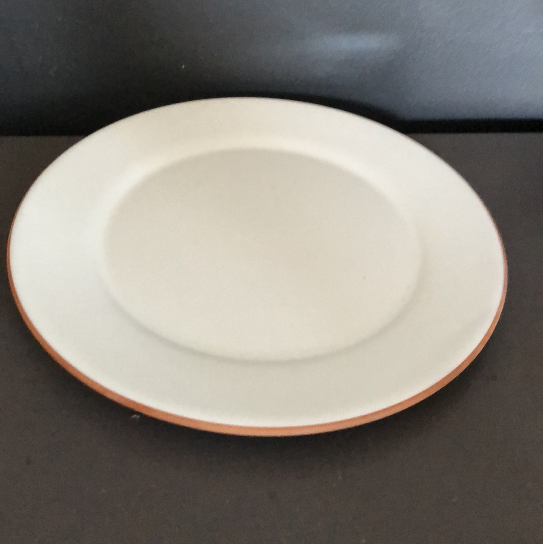Brown realm white dinner plate - 2ndhandwarehouse.com