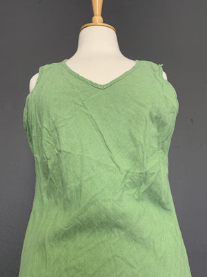 Green V neck Dress - 2ndhandwarehouse.com
