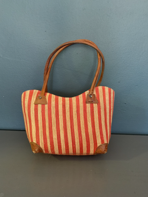 Stripe Wicker Bag - 2ndhandwarehouse.com