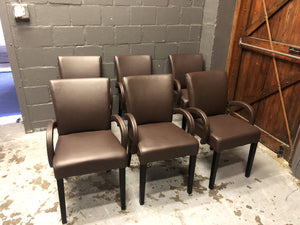 Leather Dining Chair in Brown - REDUCED