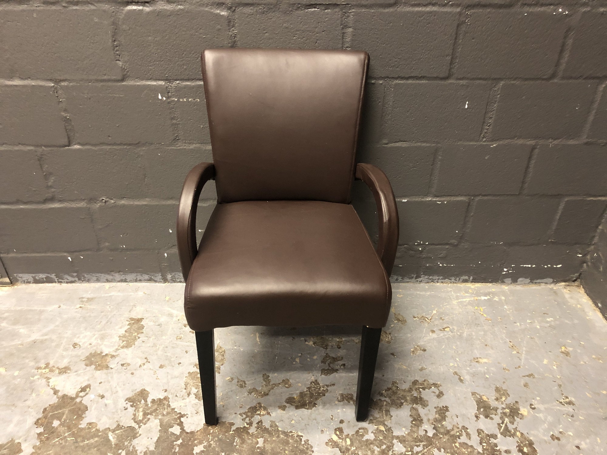 Leather Dining Chair in Brown - REDUCED