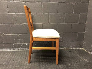 Pine Dining Chair White Cushion - PRICE DROP