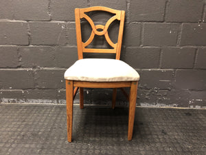 Pine Dining Chair White Cushion - PRICE DROP
