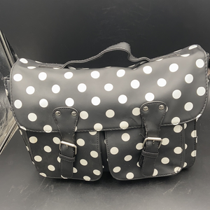 Black with white dots bag