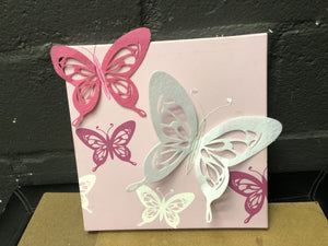 Butterfly Canvas pink and white butterflys
