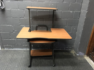 Cherry Computer desk (missing clips/wobbly)- REDUCED