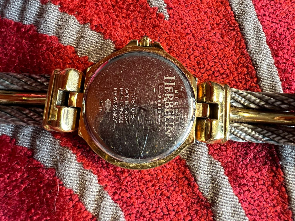 Michel Herbelin Cable Watch with Diamond Studs - Needs Service REDUCED