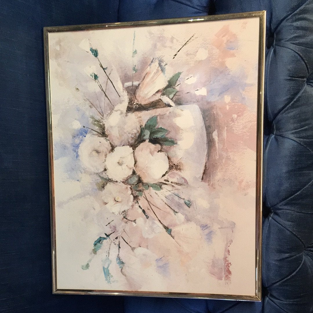 Flowers in Bloom with Gold Frame