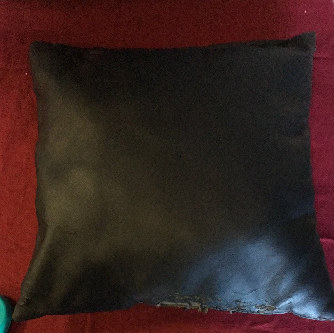Black scatter cushions pleather