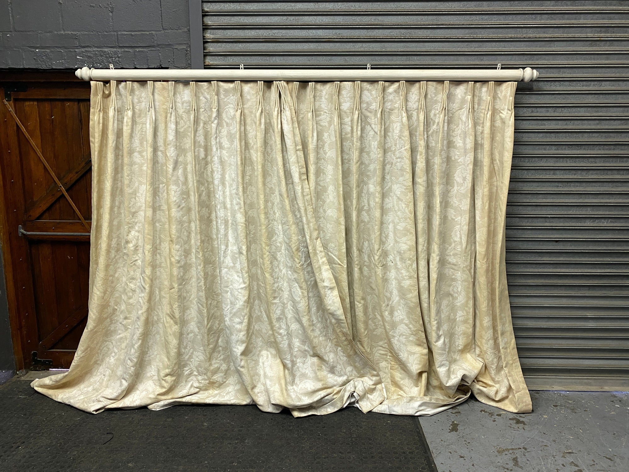 Pinch pleat curtains with rod - REDUCED