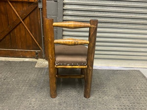 Log Dining Chair with Brown Cushion