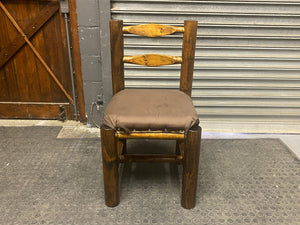 Log Dining Chair with Brown Cushion