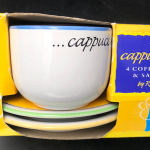 Cappuccino 4 coffee cups &saucers - REDUCED BARGAIN