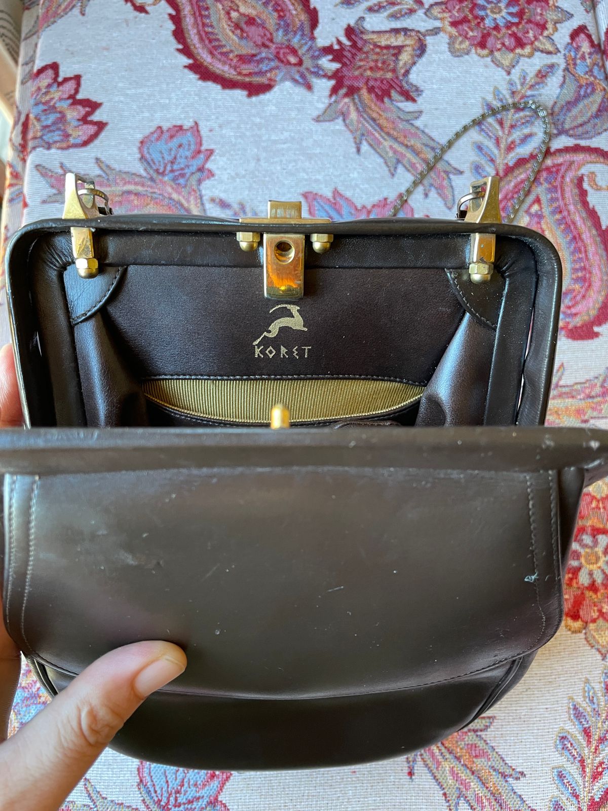 KORET Calfskin leather Handbag with change purse and mirror