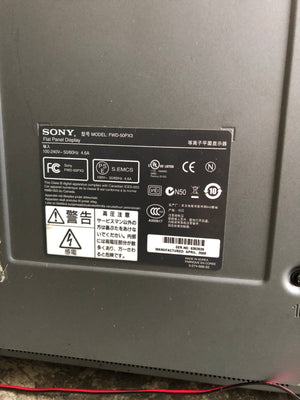 Sony 52” Flat Panel Display With Remote (No TV Tuner) -REDUCED