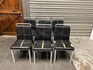 Black Pleather Dining chair (need attention) Torn upholstery - PRICE DROP