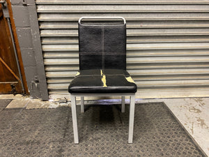 Black Pleather Dining chair (need attention) Torn upholstery - PRICE DROP