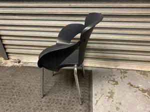 Black tub plastic chair- needs attention