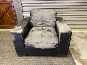 Black Single Seater Couch (Needs TLC) - REDUCED