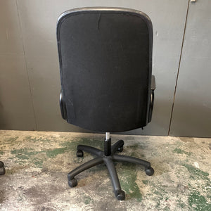 High back black chair with arms