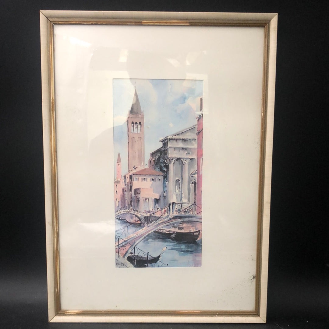 The bridge Venice framed print